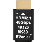 EVanlak 4K 120Hz HDMI 2.1 Dummy Plug EDID Headless Adapter, Virtual Display Emulator for PC, VR & Crypto Mining, Supports 8K@30Hz, 4K@120Hz, Headless Ghost HDMI Dongle - 1 Pack