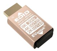 EVanlak HDMI EDID Emulator Adapter Dummy Plug, Virtual Display Headless Ghost HDMI Passthrough 1080P@60Hz to 8K@30Hz, Bi-Directional, Gold-1P