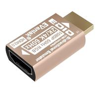 EVanlak HDMI EDID Emulator Adapter Dummy Plug, Virtual Display Headless Ghost HDMI Passthrough 1080P@60Hz to 4K@60Hz, Bi-Directional, Gold - 1 Pack