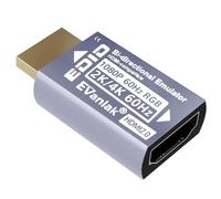 EVanlak Hdmi Passthrough Edid Emulator Adapter Dummy Plug Virtual Monitor Headless Ghost Display Adapter-1080P60hz to 4K60Hz-1pack
