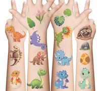 EvanMader 10 Sheets Dinosaur Temporary Tattoos - Waterproof Tattoo Stickers with Prehistoric Motifs, Ideal for Birthdays, Party Bags & Little Explorers