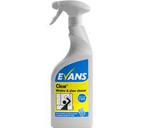 Evans A096AEV Clear Window & Glass and Stainless Steel Cleaner 750ml - Pack of 6