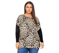 EVANS Animal Print Long Sleeve Top - Women's - Plus Size Curve Brown