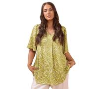 EVANS Curve Abstract Floral Swing Top - Women's - Plus Size Curve Green