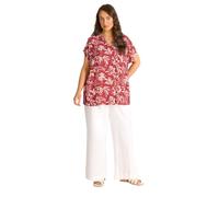 EVANS Curve Abstract Notch Neck Blouse - Women's - Plus Size Curve