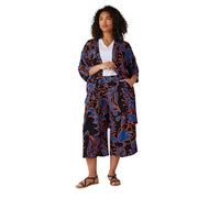 EVANS Curve Abstract Print Crepe Wide Leg Trousers - Women's - Plus Size Curve