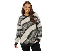 EVANS Curve Animal Print Fluffy Knitted Jumper - Women's - Plus Size Curve Black