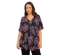 EVANS Curve Berry Floral Print Pleat Front Top - Women's - Plus Size Curve Red