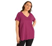 EVANS Curve Berry Premium Cotton T-Shirt - Women's - Plus Size Curve Red