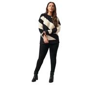 EVANS Curve Black & Diagonal Stripe Knitted Jumper - Women's - Plus Size Curve