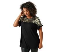 EVANS Curve Black & Sequin Embellished T-Shirt - Women's - Plus Size Curve