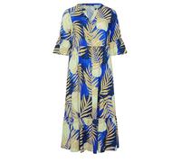 EVANS Curve Blue Abstract Print Tiered Dress - Women's - Plus Size Curve