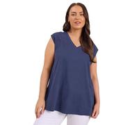 EVANS Curve Blue Broderie Anglaise Vest Top - Women's - Plus Size Curve