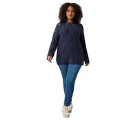 EVANS Curve Blue Diamond Pointelle Jumper - Women's - Plus Size Curve