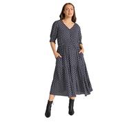 EVANS Curve Blue Dobby Tiered Maxi Dress - Women's - Plus Size Curve