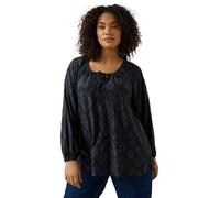 EVANS Curve Blue Floral Burnout Blouse - Women's - Plus Size Curve