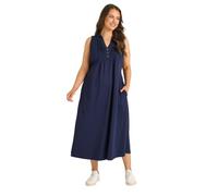 EVANS Curve Blue Henley Maxi Dress - Women's - Plus Size Curve