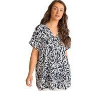 EVANS Curve Blue Ikat Print Shirt - Women's - Plus Size Curve
