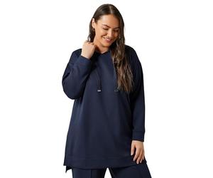 EVANS Curve Blue Luxe Drawstring Hoodie - Women's - Plus Size Curve