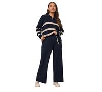 EVANS Curve Blue Luxury Knitted Trousers - Women's - Plus Size Curve
