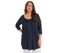 EVANS Curve Blue Pintuck Modal Rich Top - Women's - Plus Size Curve