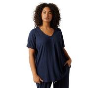 EVANS Curve Blue Plisse Pleat Front Top - Women's - Plus Size Curve