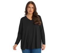 EVANS Curve Blue Premium Ribbed Modal Blend Swing Top - Women's - Plus Size Curve