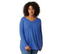 EVANS Curve Blue Premium Ribbed Modal Blend Swing Top - Women's - Plus Size Curve