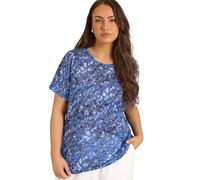 EVANS Curve Blue Print Burnout Top - Women's - Plus Size Curve