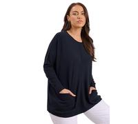 EVANS Curve Blue Soft Touch Front Seam Jumper - Women's - Plus Size Curve
