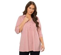 EVANS Curve Blush Pink Pintuck Henley Top - Women's - Plus Size Curve