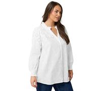 EVANS Curve Broderie Cotton Blouse - Women's - Plus Size Curve White