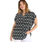 EVANS Curve Broderie Short Sleeve Shirt - Women's - Plus Size Curve Black