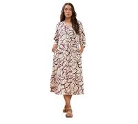 EVANS Curve Brown Abstract Floral Cotton Dress - Women's - Plus Size Curve