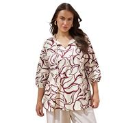 EVANS Curve Brown Abstract Floral Cotton Top - Women's - Plus Size Curve