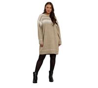 EVANS Curve Brown Fairisle Jumper Dress - Women's - Plus Size Curve