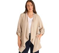 EVANS Curve Brown Lightweight Waterfall Jacket - Women's - Plus Size Curve