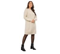 EVANS Curve Brown Pearl Embellished Cable Knit Dress - Women's - Plus Size Curve