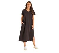 EVANS Curve Brown Premium Cotton Dress - Women's - Plus Size Curve