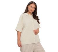 EVANS Curve Brown Short Sleeve Cotton Shirt - Women's - Plus Size Curve