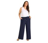 EVANS Curve Brown Tie Waist Wide Leg Trousers - Women's - Plus Size Curve