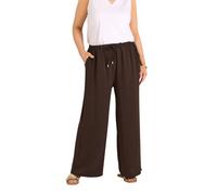 EVANS Curve Brown Tie Waist Wide Leg Trousers - Women's - Plus Size Curve