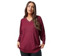 EVANS Curve Burgundy Metallic Knitted Jumper - Women's - Plus Size Curve