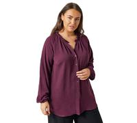 EVANS Curve Burgundy Red Frill Neck Blouse - Women's - Plus Size Curve