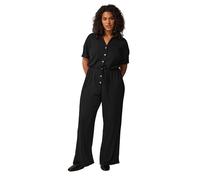 EVANS Curve Button Front Jersey Jumpsuit - Women's - Plus Size Curve Black