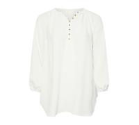 EVANS Curve Button Front Long Sleeve Blouse - Women's - Plus Size Curve White