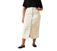 EVANS Curve Button Through Denim Maxi Skirt - Women's - Plus Size Curve