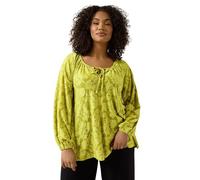 EVANS Curve Chartreuse Floral Burnout Blouse - Women's - Plus Size Curve Green