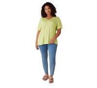 EVANS Curve Chartreuse Green V-Neck Modal Rich T-Shirt - Women's - Plus Size Curve
