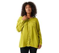 EVANS Curve Chartreuse Long Sleeve Utility Shirt - Women's - Plus Size Curve Green